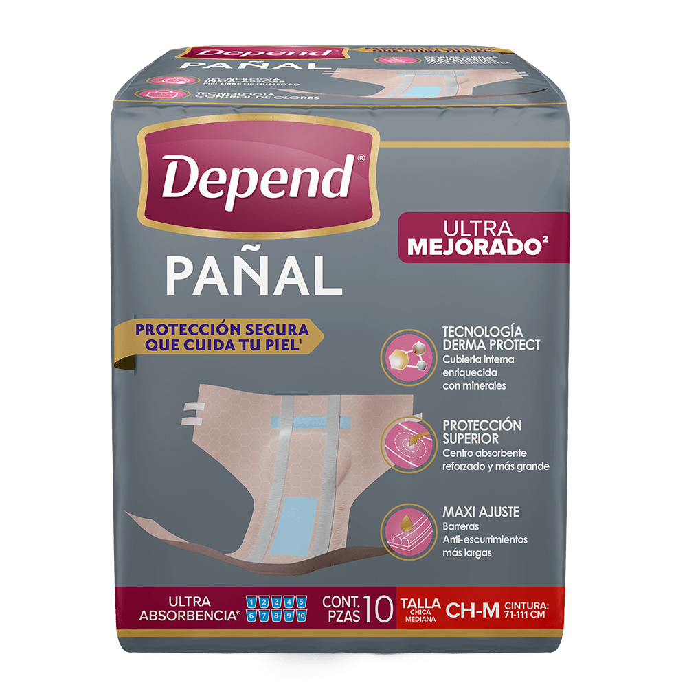 TiendaDepend.mx Producto Bundle Depend® Pañal Derma Protect Caja de 6 Paquetes 10S