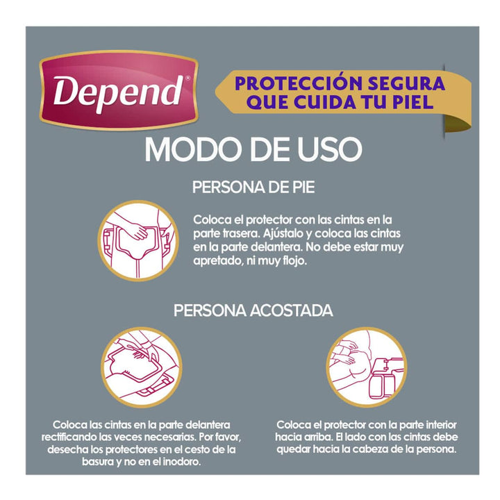 TiendaDepend.mx Pañales para adulto Depend® Pañal Derma Protect 10s