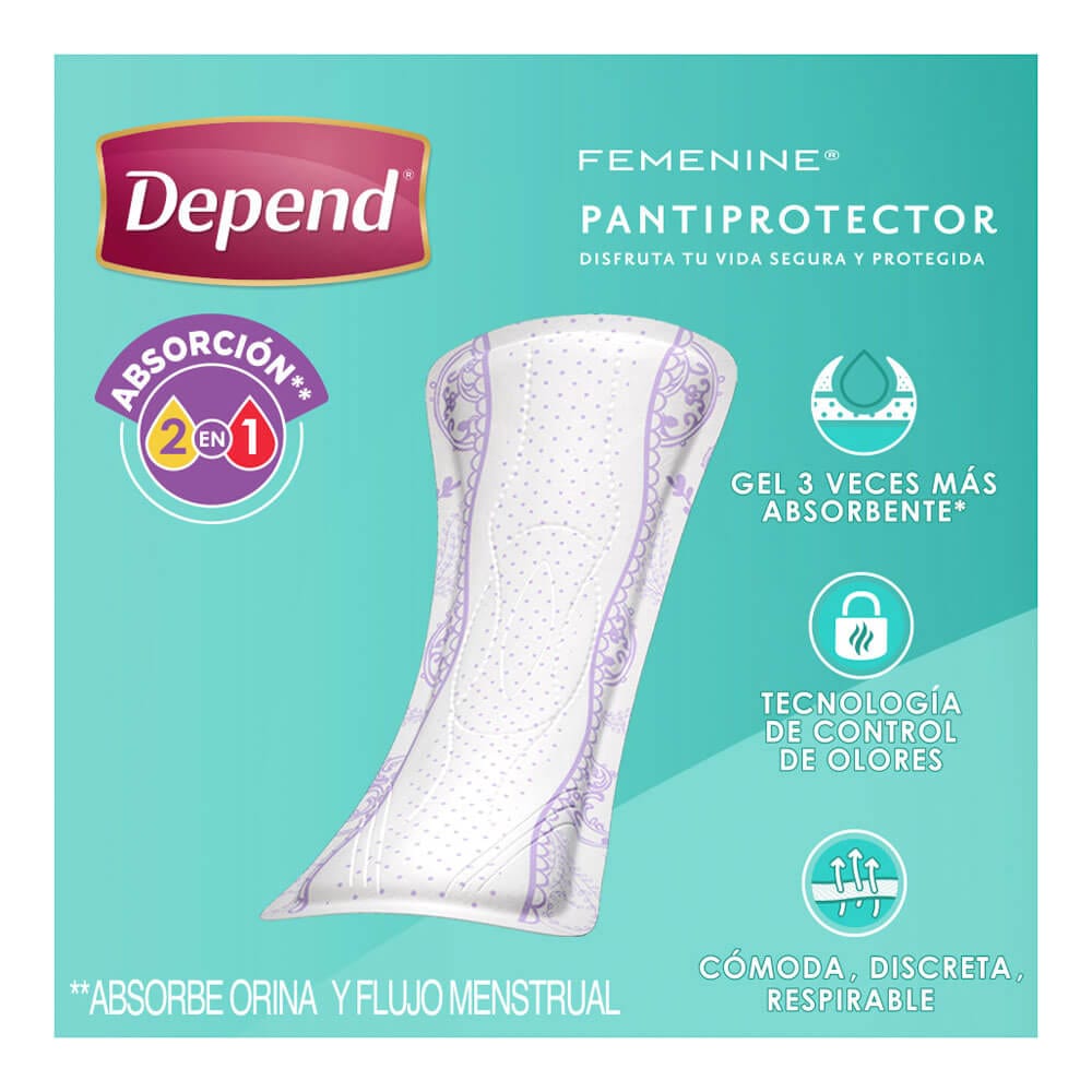 TiendaDepend.mx Pantiprotectores y Toallas Depend® Femenine® Pantiprotector