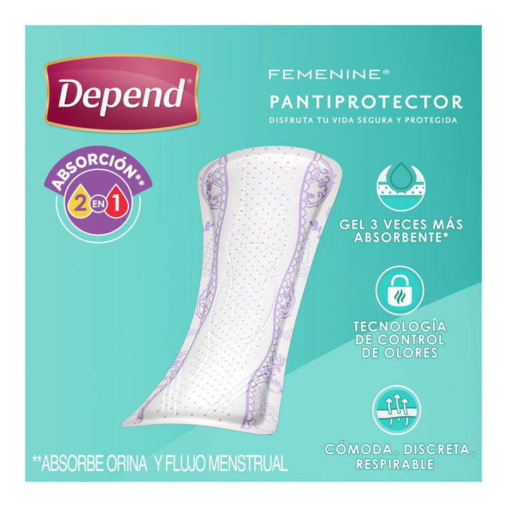 TiendaDepend.mx Pantiprotectores y Toallas Depend® Femenine® Pantiprotector