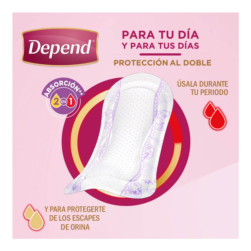 TiendaDepend.mx Pantiprotectores y Toallas Depend® Femenine® Toalla Anatómica