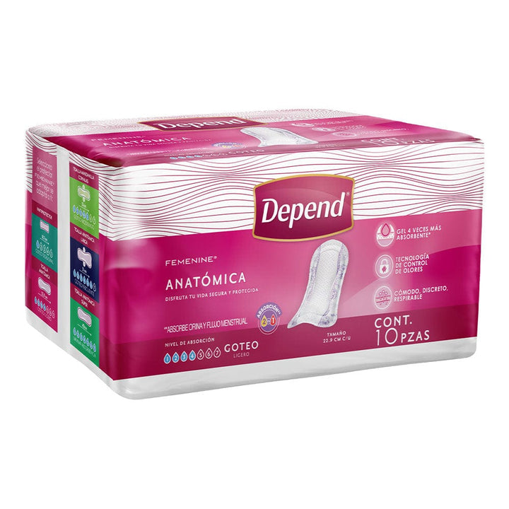 TiendaDepend.mx Pantiprotectores y Toallas Depend® Femenine® Toalla Anatómica