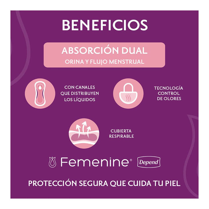 TiendaDepend.mx Pantiprotectores y Toallas Línea Femenine® Depend® Pantiprotector Largo