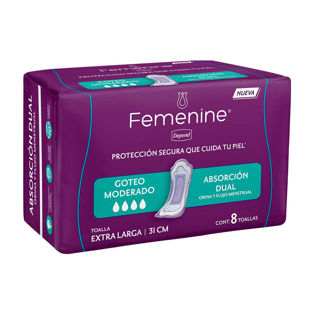 TiendaDepend.mx Pantiprotectores y Toallas Línea Femenine® Depend® Extra Larga