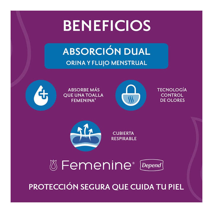 TiendaDepend.mx Pantiprotectores y Toallas Línea Femenine® Depend® Maxi