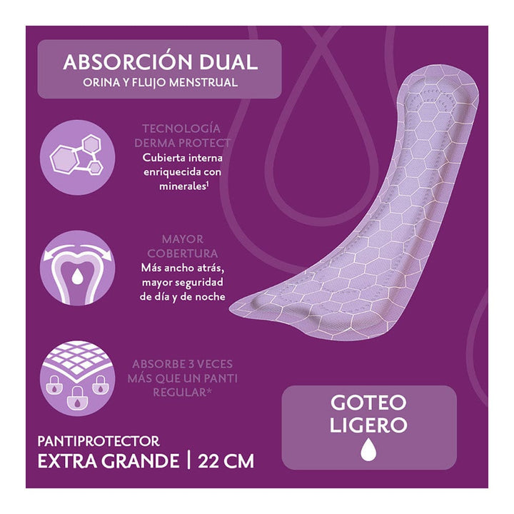 TiendaDepend.mx Pantiprotectores y Toallas Línea Femenine® Depend® Pantiprotector XL