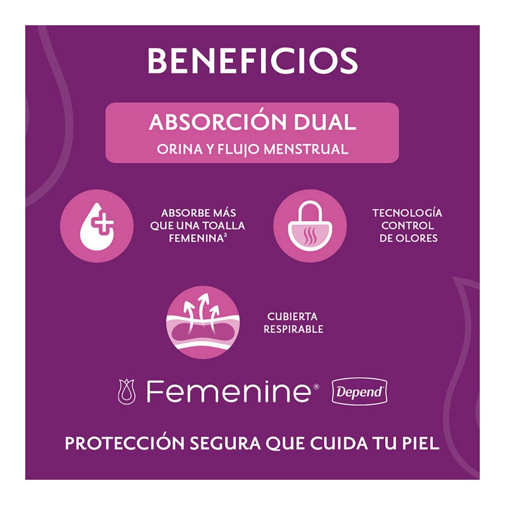 TiendaDepend.mx Pantiprotectores y Toallas Línea Femenine® Depend® Regular