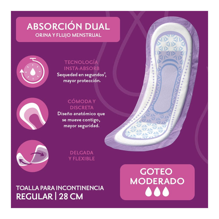 TiendaDepend.mx Pantiprotectores y Toallas Línea Femenine® Depend® Regular