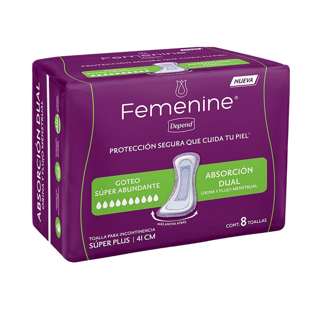 TiendaDepend.mx Pantiprotectores y Toallas Línea Femenine® Depend® Súper Plus