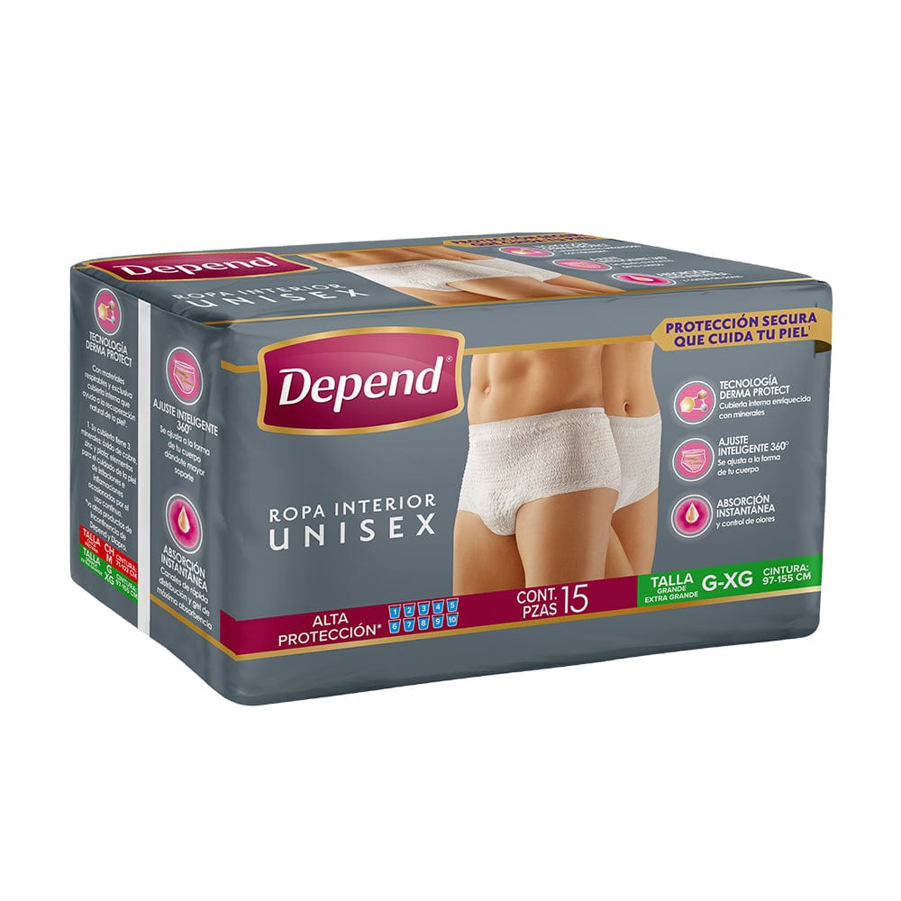 TiendaDepend.mx Ropa Interior Depend® Ropa Interior Unisex Derma Protect 15s NT