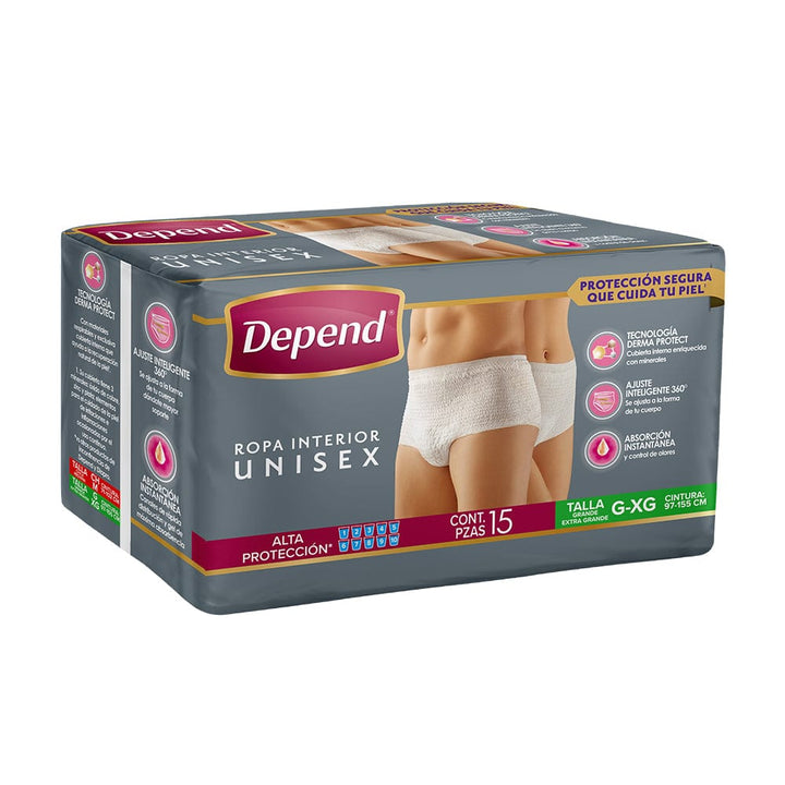 TiendaDepend.mx Ropa Interior Depend® Ropa Interior Unisex Derma Protect 15s NT