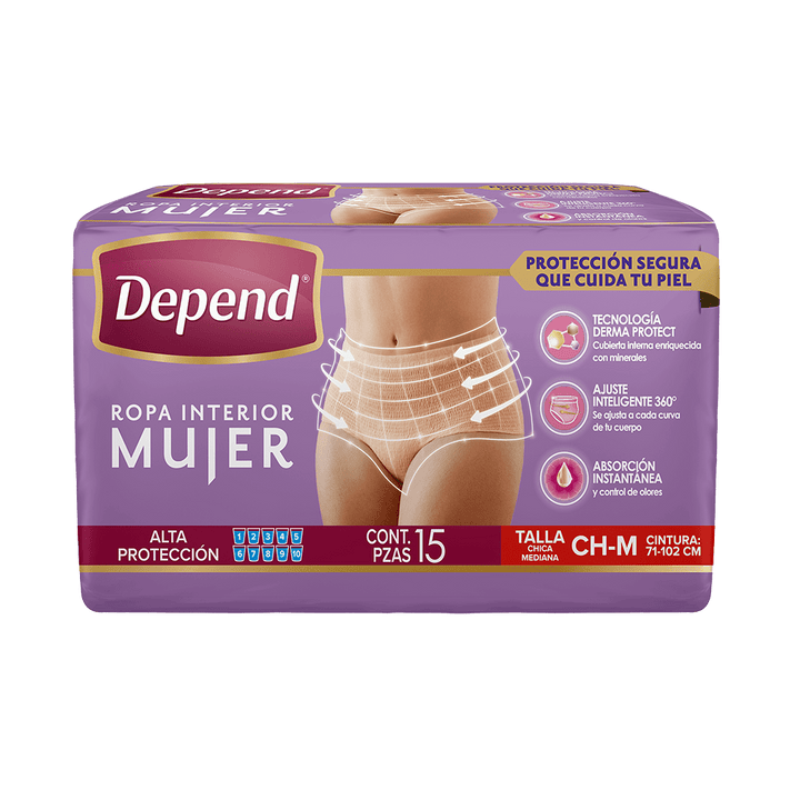 TiendaDepend.mx Ropa Interior Depend® Ropa Interior Mujer Derma Protect 15s