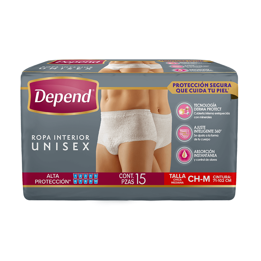 TiendaDepend.mx Ropa Interior Depend® Ropa Interior Unisex Derma Protect 15s NT