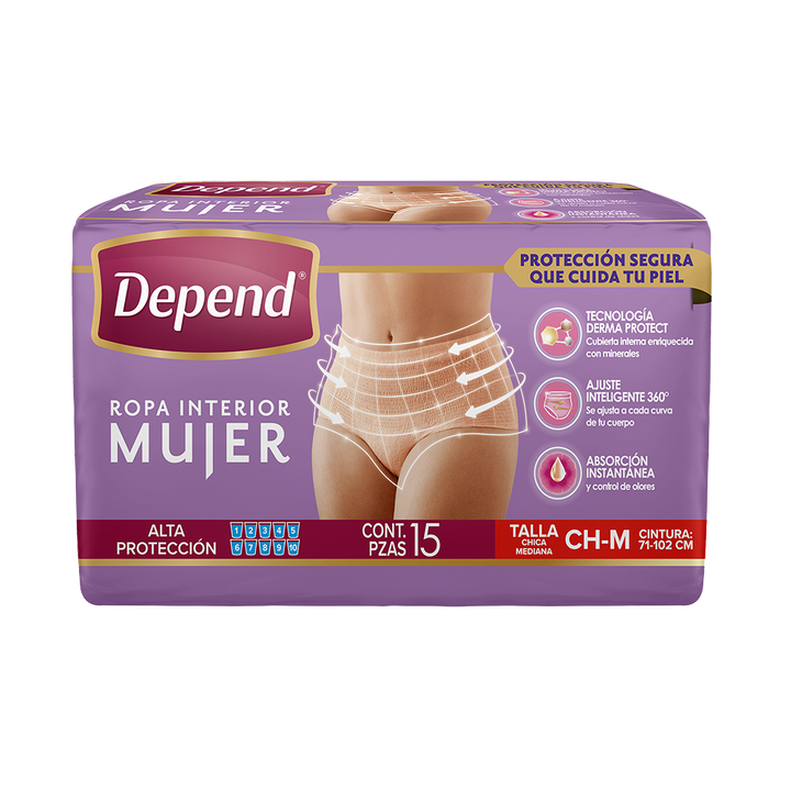 TiendaDepend.mx Ropa Interior Depend® Ropa Interior Mujer Derma Protect 15s