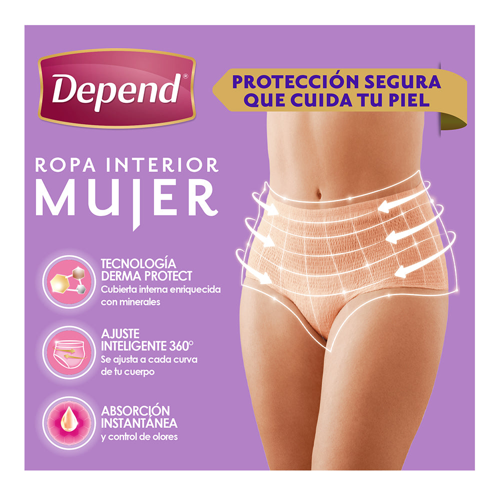 TiendaDepend.mx Ropa Interior Depend® Ropa Interior Mujer Derma Protect 15s