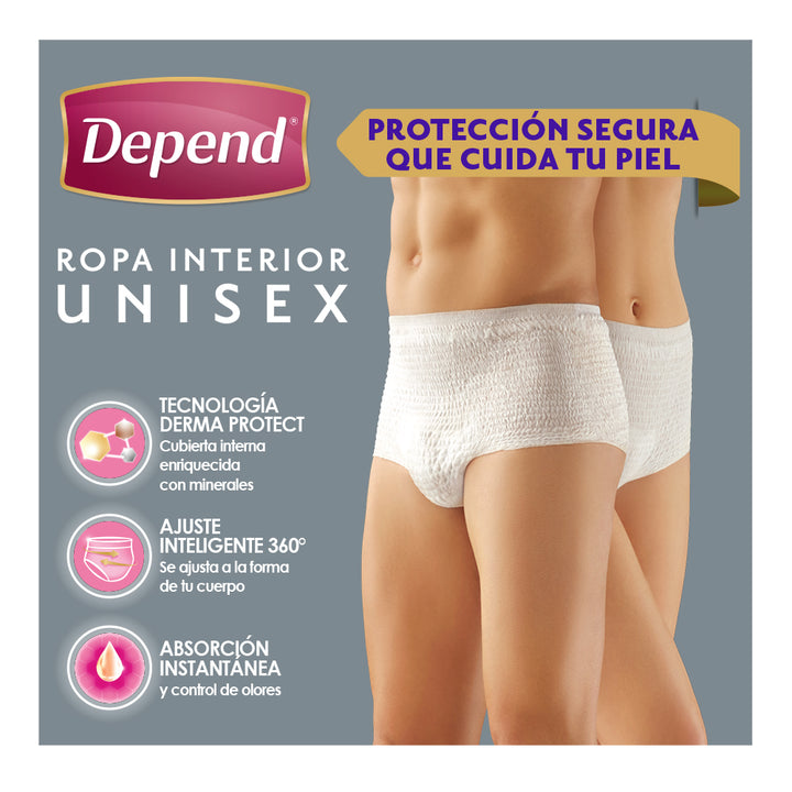 TiendaDepend.mx Ropa Interior Depend® Ropa Interior Unisex Derma Protect 15s NT