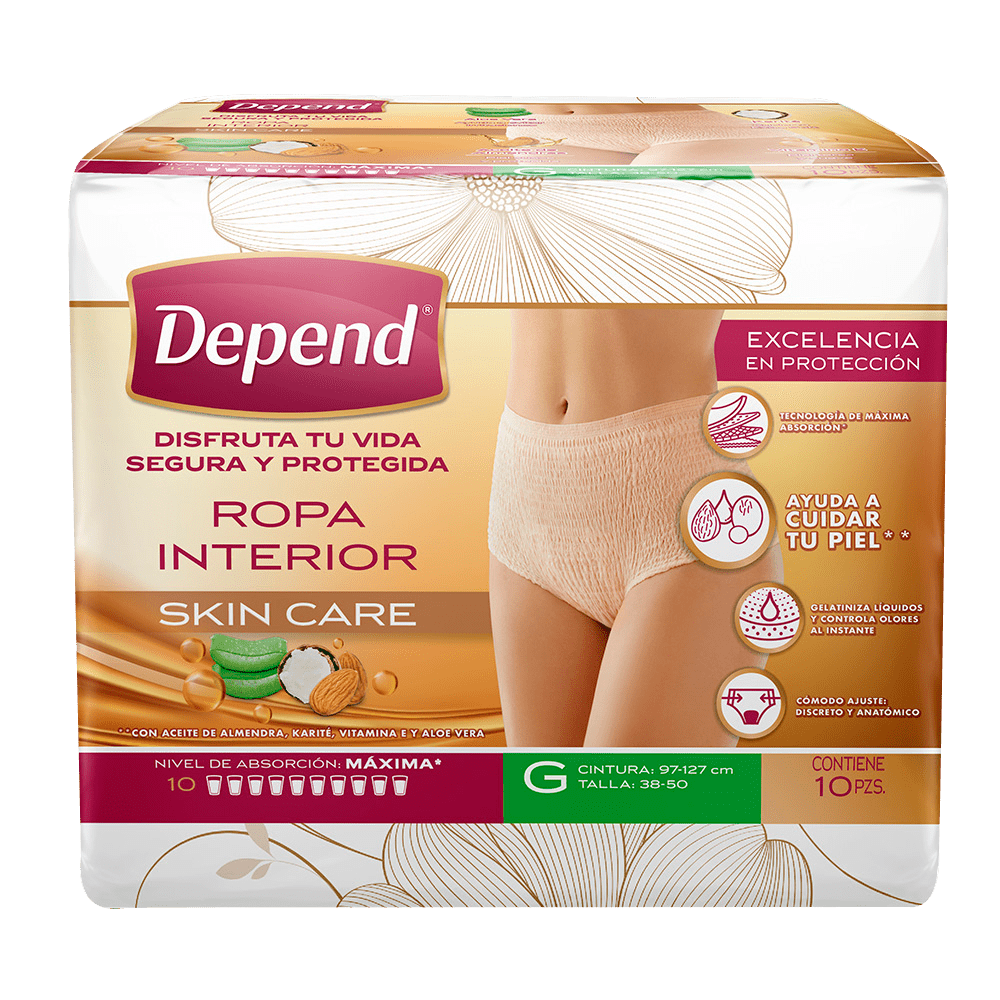Depend Bundle Producto Bundle Depend® Ropa Interior Skin Care Caja de 8 Paquetes