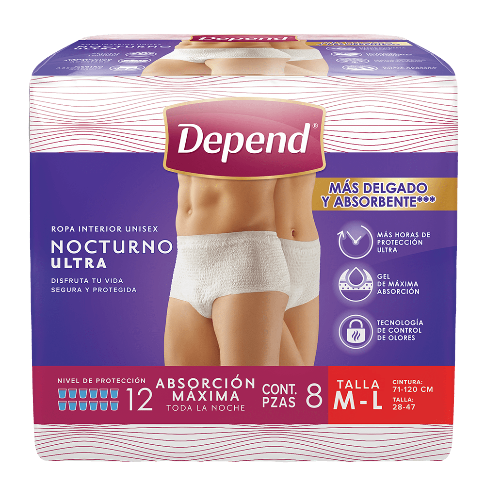 Depend Bundle Producto Bundle Depend® Ropa Interior Nocturno Caja de 3 Paquetes