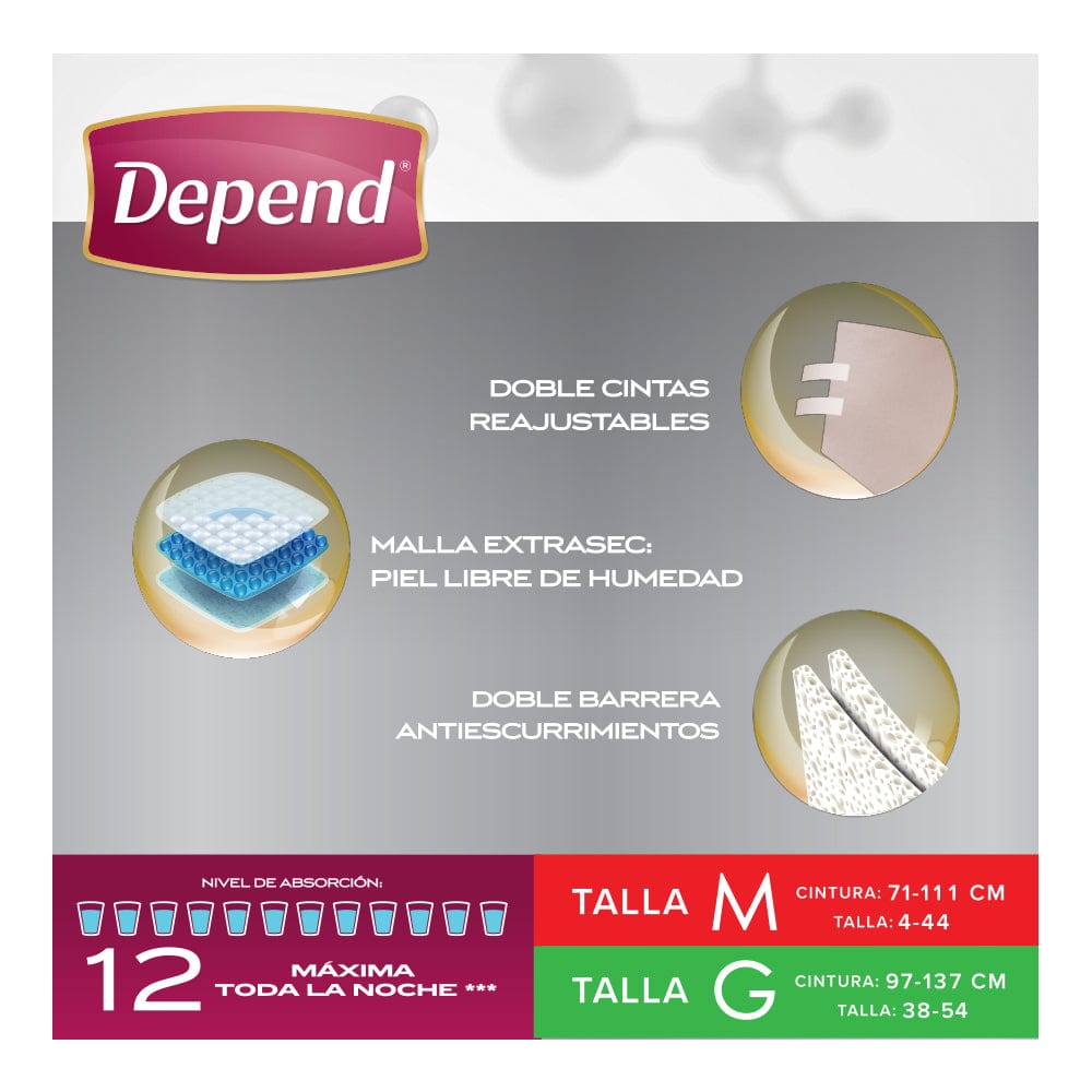 Depend Pañales para adulto Depend® Pañal Derma Protect