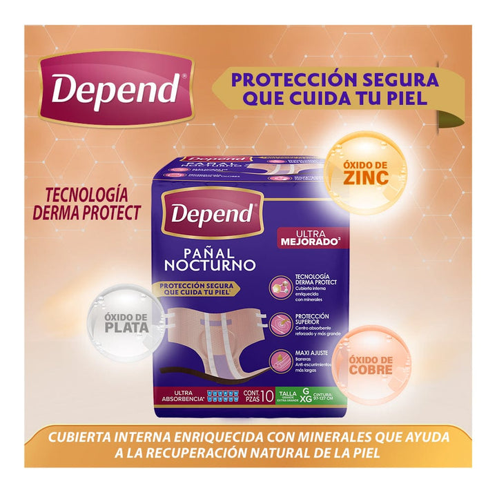 TiendaDepend.mx Pañales para adulto Pañal Depend® Nocturno