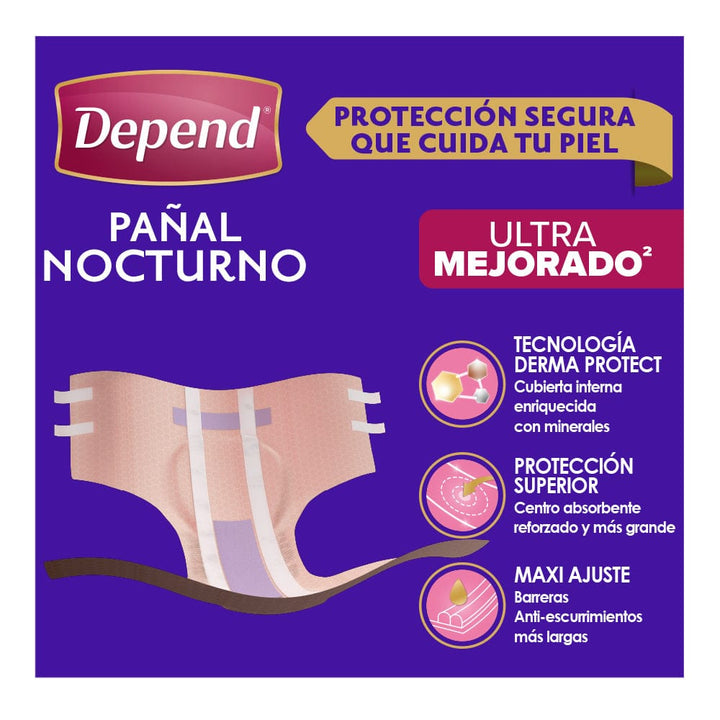 TiendaDepend.mx Pañales para adulto Pañal Depend® Nocturno