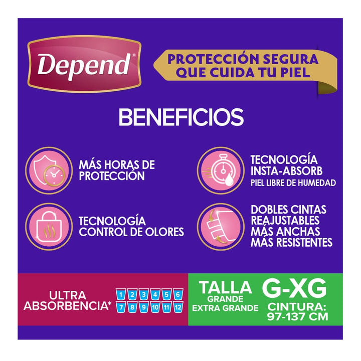 TiendaDepend.mx Pañales para adulto Pañal Depend® Nocturno