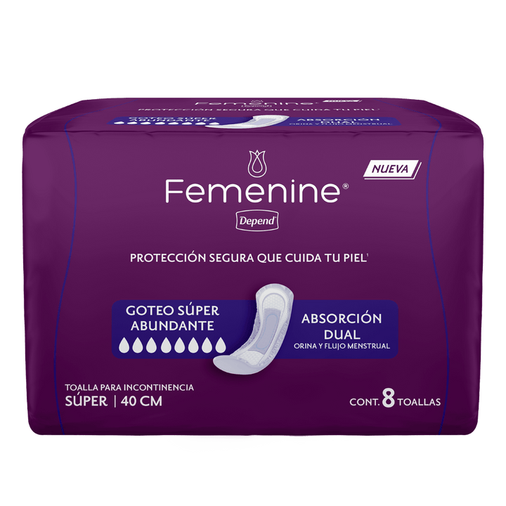 TiendaDepend.mx Pantiprotectores y Toallas Depend® Femenine® Toalla Súper