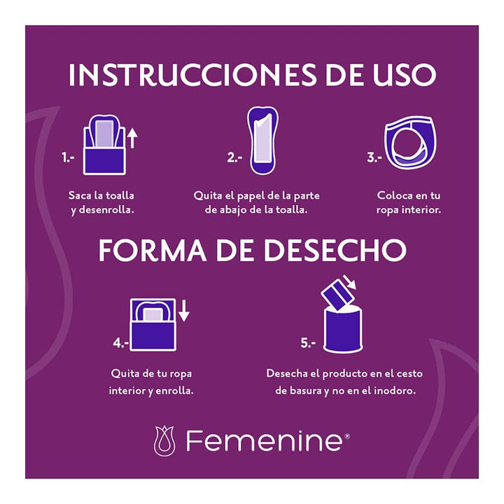 TiendaDepend.mx Pantiprotectores y Toallas Depend® Femenine® Toalla Súper