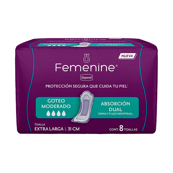 TiendaDepend.mx Producto Bundle Línea Femenine® Depend® Extra Larga Caja de 24 Paquetes