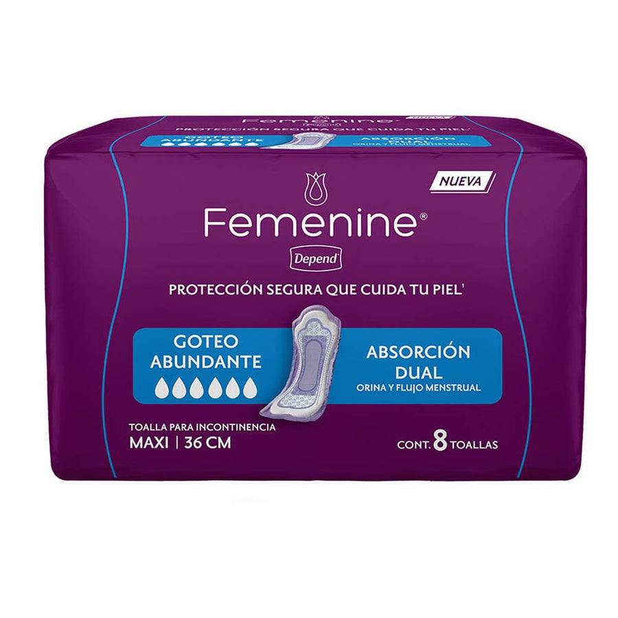 TiendaDepend.mx Producto Bundle Línea Femenine® Depend® Maxi Caja de 9 Paquetes