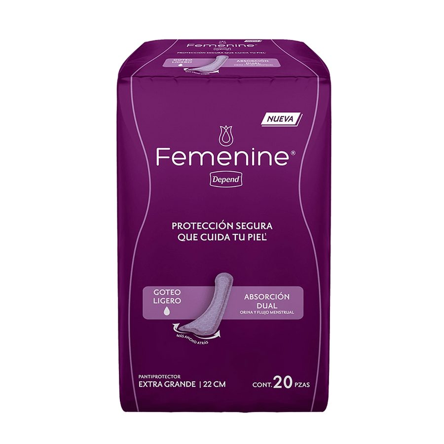 TiendaDepend.mx Producto Bundle Línea Femenine® Depend® Pantiprotector XL + Toallitas Skin Care Media Caja