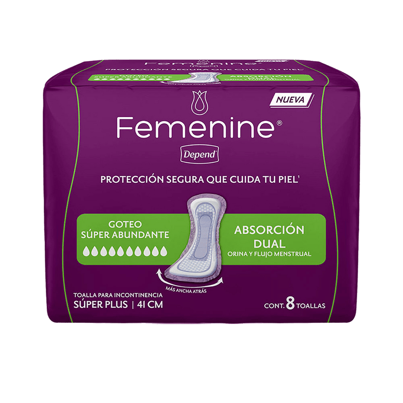 TiendaDepend.mx Producto Bundle Línea Femenine® Depend® Súper Plus + Skin Care Media Caja