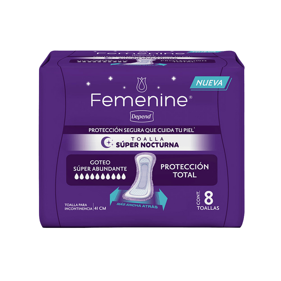 TiendaDepend.mx Pantiprotectores y Toallas Línea Femenine® Depend® Súper Nocturna