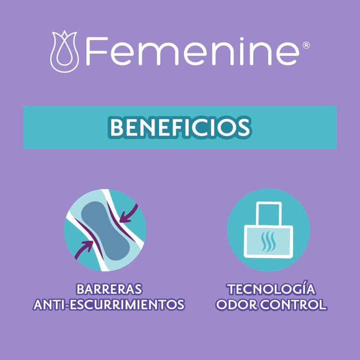 TiendaDepend.mx Pantiprotectores y Toallas Línea Femenine® Depend® Toalla Ultradelgada 8's