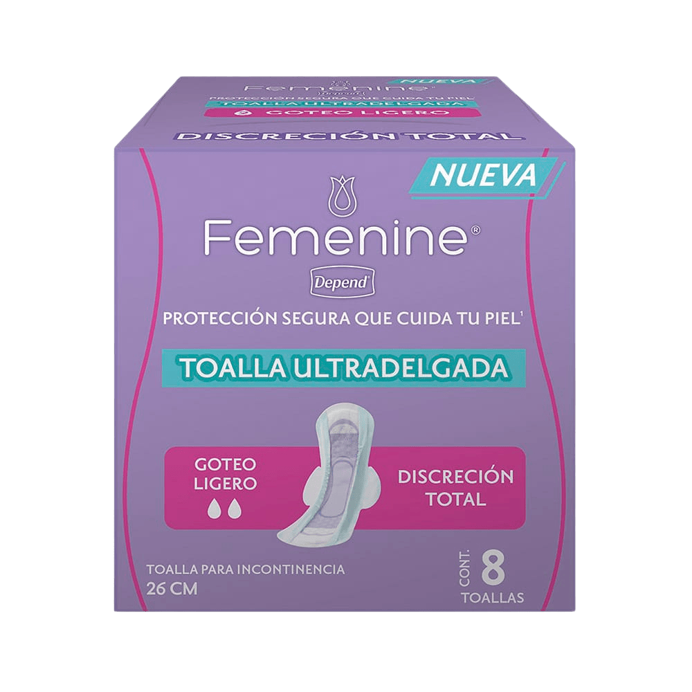 Depend Pantiprotectores y Toallas Línea Femenine® Depend® Toalla Ultradelgada 8's
