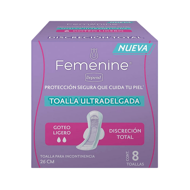 Depend Pantiprotectores y Toallas Línea Femenine® Depend® Toalla Ultradelgada 8's