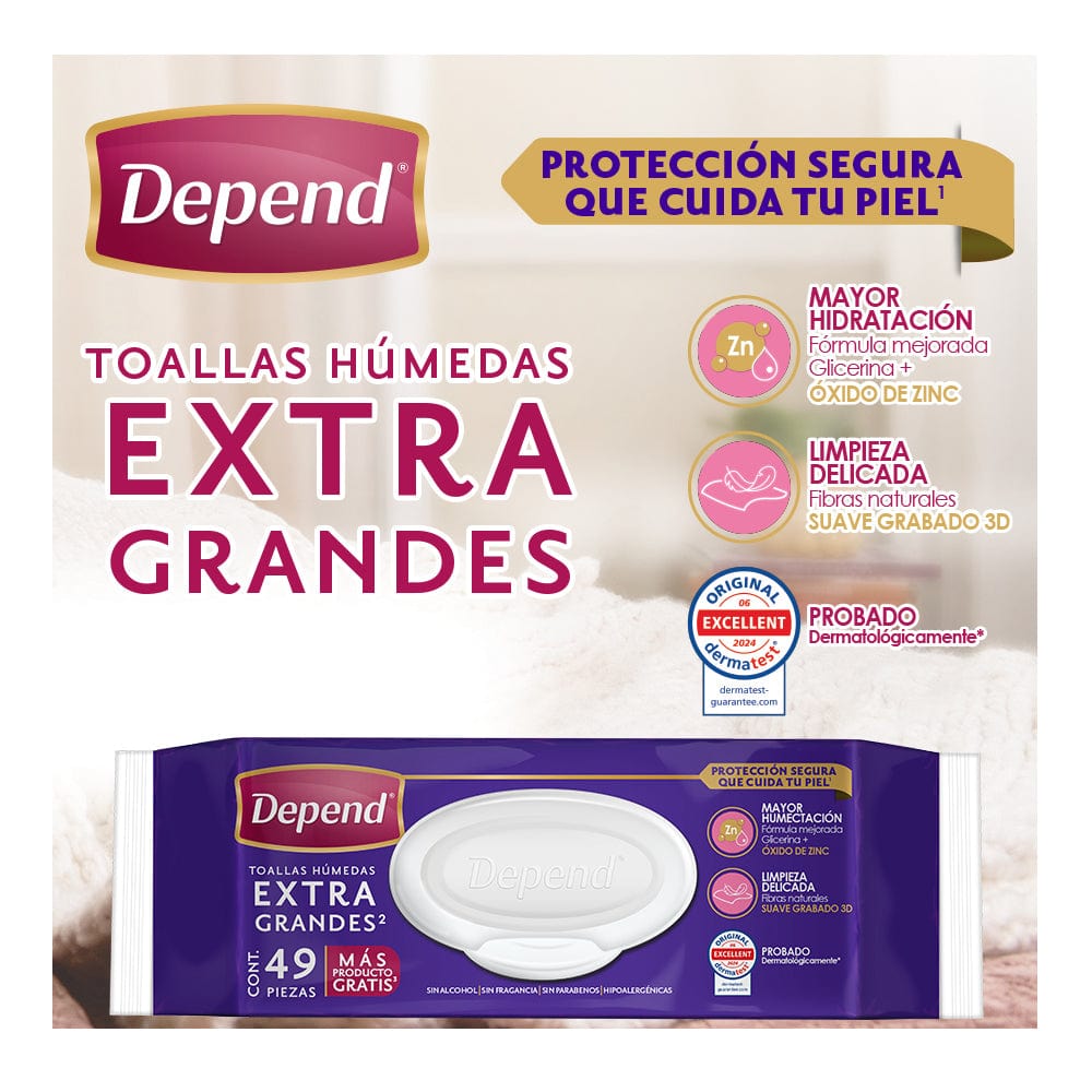TiendaDepend.mx Predoblados y Toallas Húmedas Depend® Toallitas Húmedas