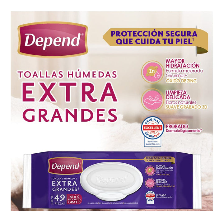 TiendaDepend.mx Predoblados y Toallas Húmedas Depend® Toallitas Húmedas