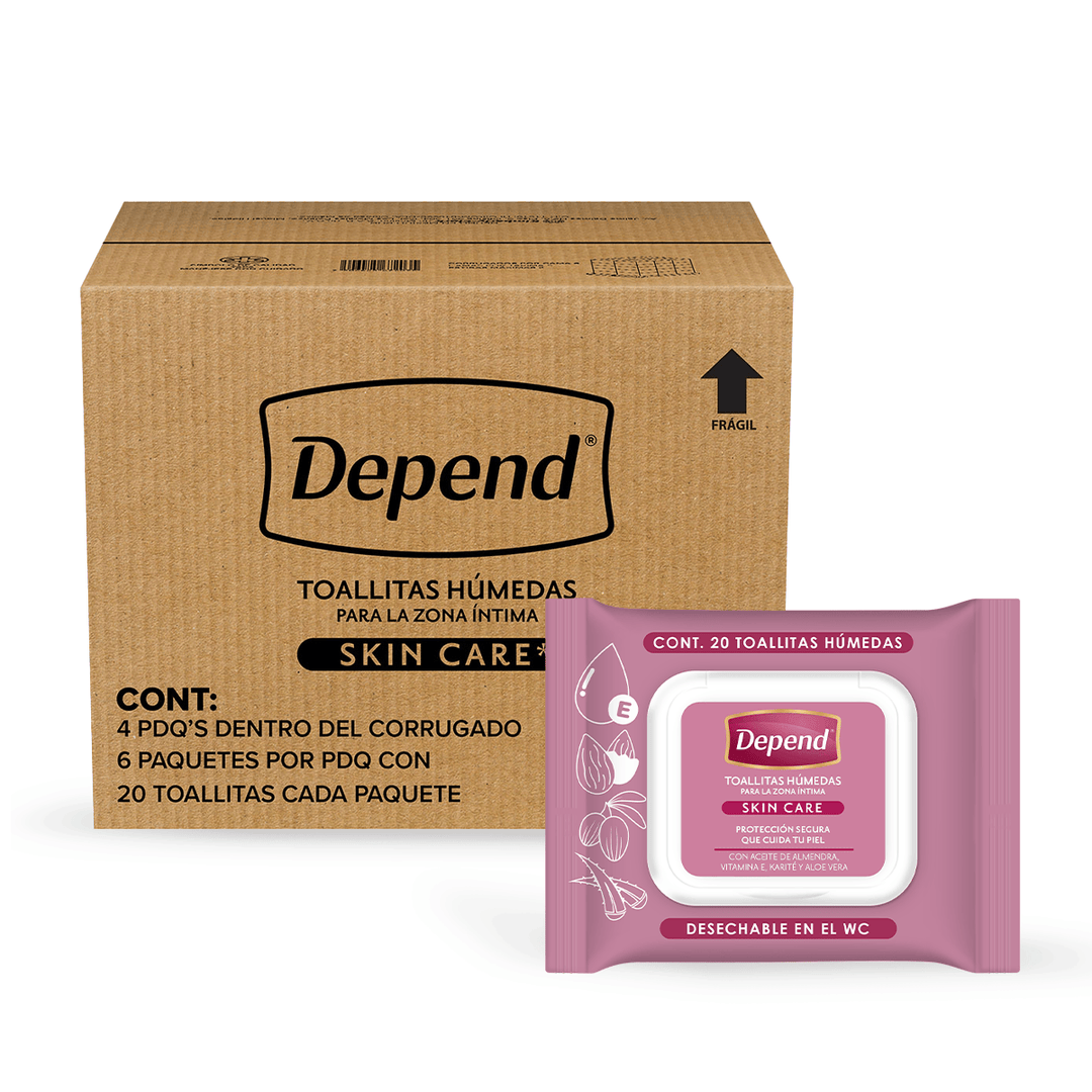 Depend Predoblados y Toallas Húmedas Depend® Toallitas Húmedas Skin Care