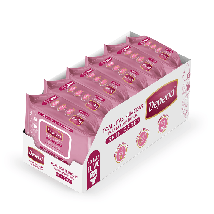 Depend Predoblados y Toallas Húmedas Depend® Toallitas Húmedas Skin Care