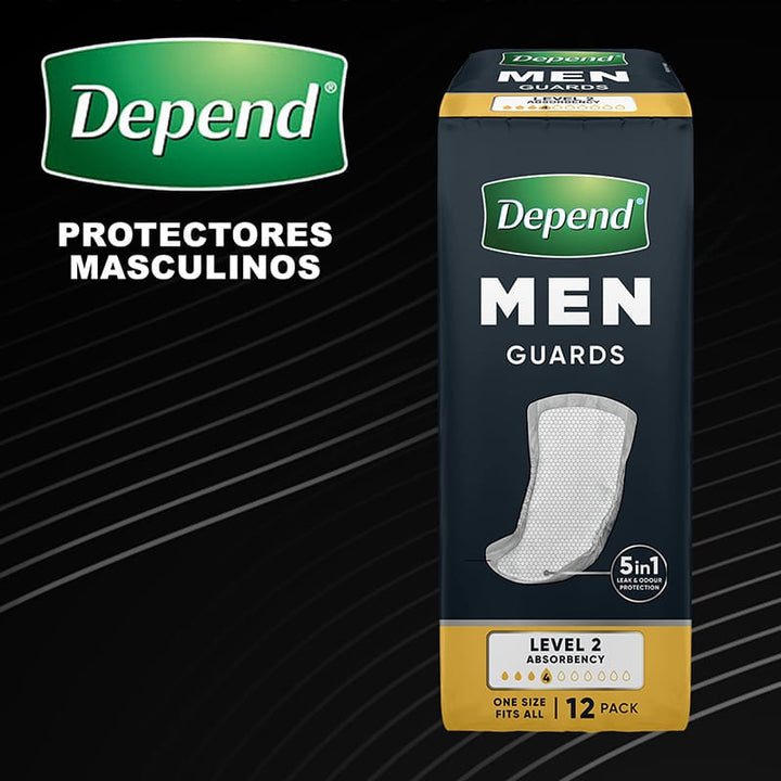 TiendaDepend.mx Protectores para hombre DEPEND GUARDS MEN 12'S Protectores masculinos para incontinencia
