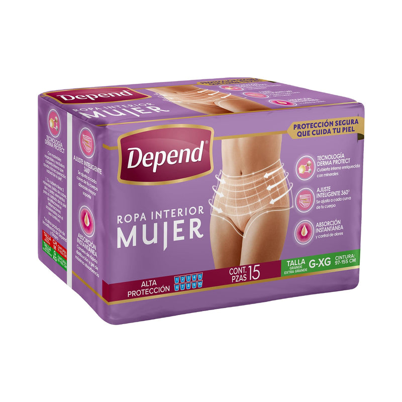 TiendaDepend.mx Producto Bundle Bundle Depend® Ropa Interior Mujer Derma Protect + Toallitas Húmedas Skin Care
