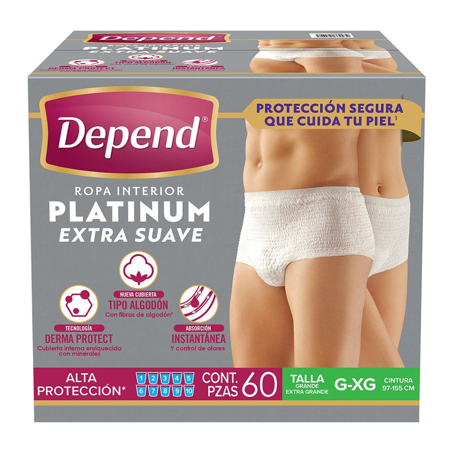 TiendaDepend.mx Ropa Interior Depend® Ropa Interior Platinum Extra Suave