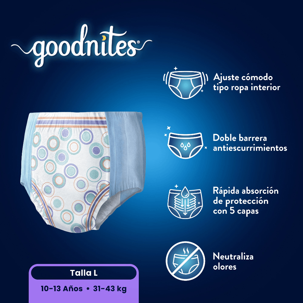 TiendaDepend.mx Ropa Interior Infantil Ropa Interior Infantil Goodnites® Talla L