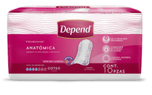 Depend TOALLA PARA INCONTINENCIA Caja Depend® Femenine® Toalla Anatómica 10 Paquetes