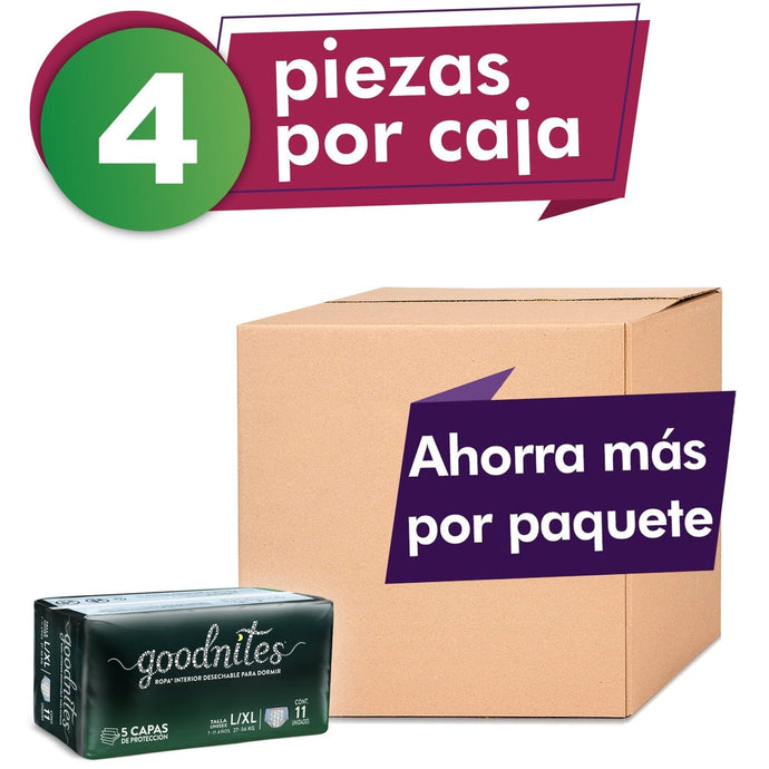 Depend ROPA INTERIOR INFANTIL Caja de Depend® Ropa Interior Goodnites® L/XL 4 Paquetes