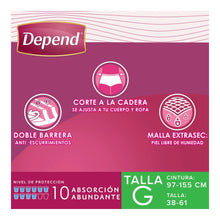 Depend ROPA INTERIOR PARA INCONTINENCIA Caja Depend® Ropa Interior Mujer Grande 8 Paquetes